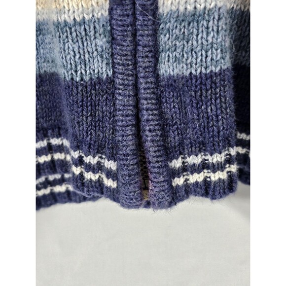 Heirloom Collectibles Sweater Full Zip Knight Ramie Cotton Size M Blue Stripe - Picture 6 of 10